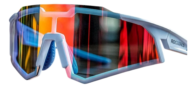 LENTES DE CICLISMO FOTOCROMATICOS POLARIZADOS UV400 ROCKBROS - CELESTE TORNASOL - BLANCO/AZUL - 2