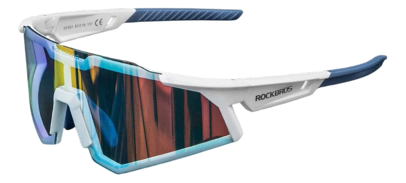 LENTES DE CICLISMO FOTOCROMATICOS POLARIZADOS UV400 ROCKBROS - CELESTE TORNASOL - BLANCO/AZUL - 3