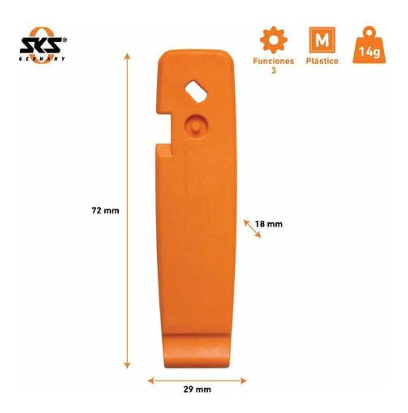 SET 3 DESMONTADOR NEUMATICOS EXTRACTOR PURGADOR VALVULAS SKS NARANJO - 3