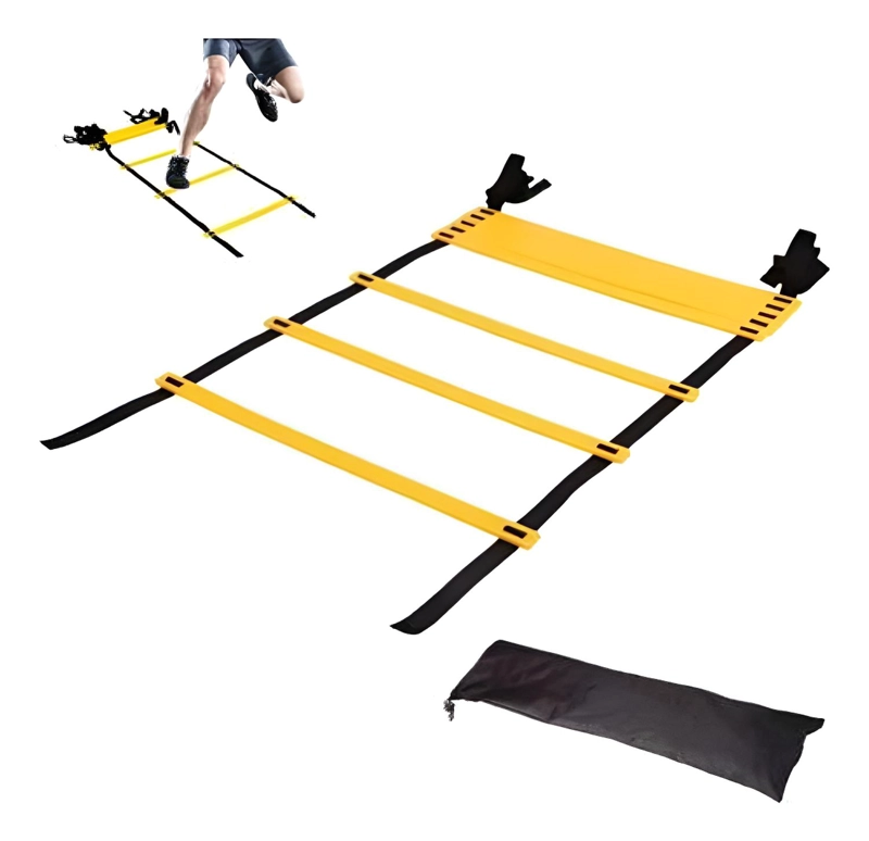 ESCALERA ENTRENAMIENTO PROFESIONAL FUTBOL 6 MTS 12 PELDAÑOS NEGRO - 1