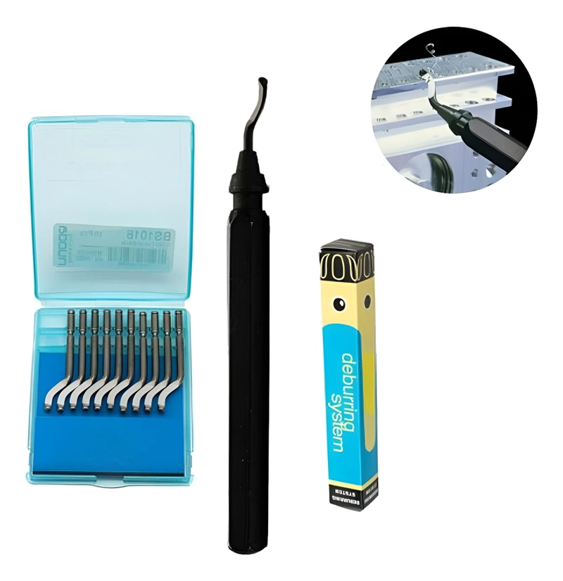 SET DESBARBADO 10 CUCHILLAS DE REPUESTO ALUMINIO ACERO PVC - NEGRO - 1