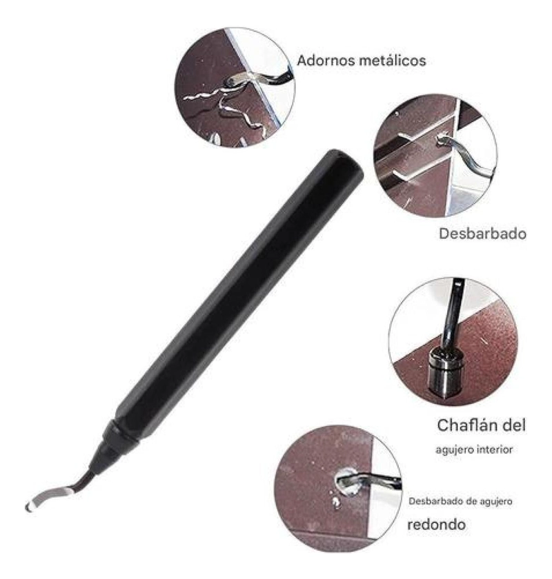 SET DESBARBADO 10 CUCHILLAS DE REPUESTO ALUMINIO ACERO PVC - NEGRO - 8