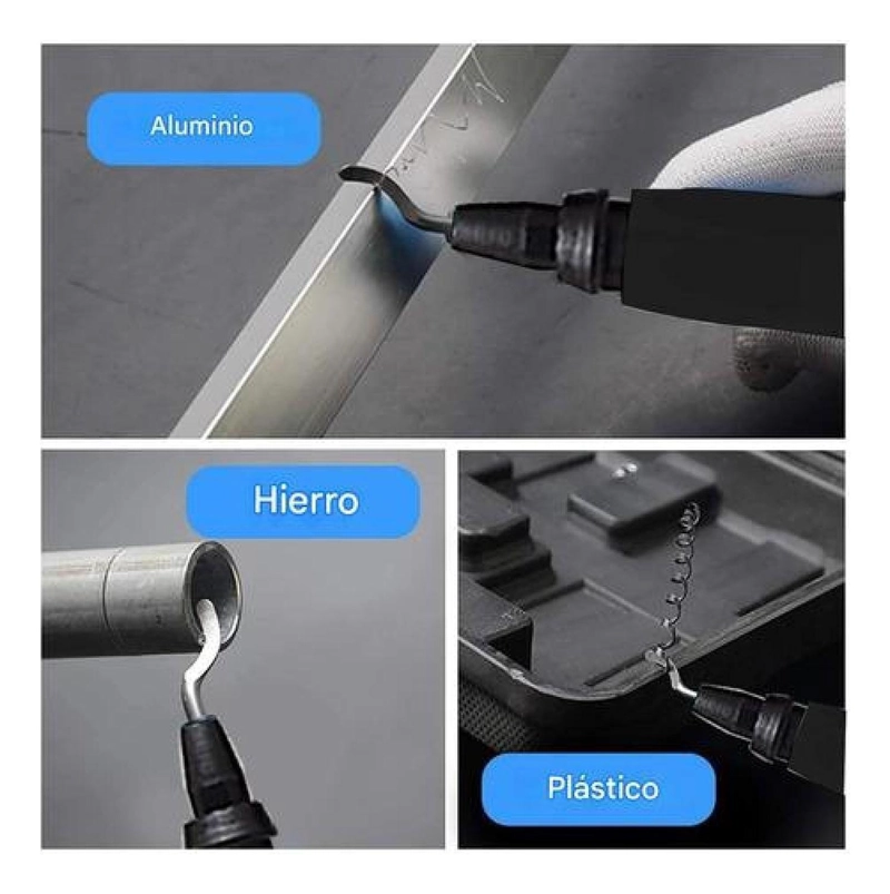 SET DESBARBADO 10 CUCHILLAS DE REPUESTO ALUMINIO ACERO PVC - NEGRO - 9