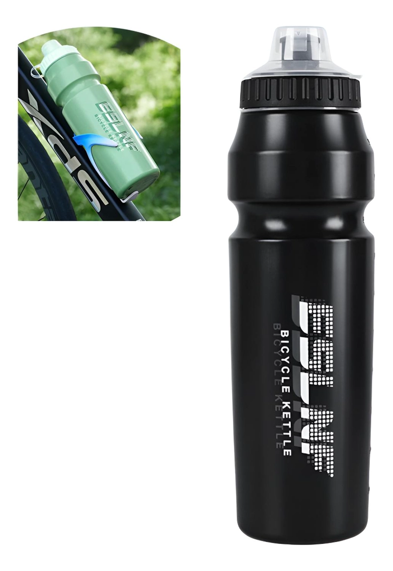 CARAMAYOLA GRANDE XL 1 LITRO BOTELLA AGUA CICLISMO DEPORTES - NEGRO - 1