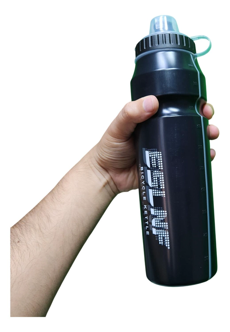 CARAMAYOLA GRANDE XL 1 LITRO BOTELLA AGUA CICLISMO DEPORTES - NEGRO - 2