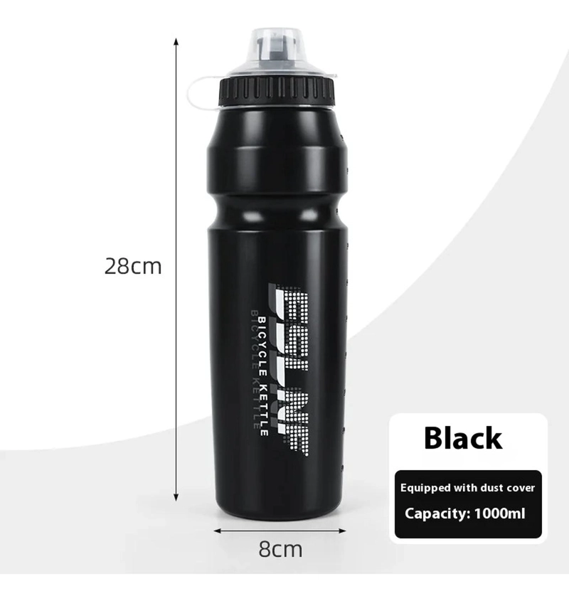 CARAMAYOLA GRANDE XL 1 LITRO BOTELLA AGUA CICLISMO DEPORTES - NEGRO - 8
