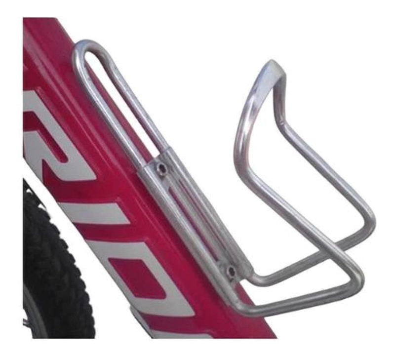 PORTACARAMAGIOLA ALUMINIO SOPORTE BOTELLA CICLISMO RUTA MTB PLATEADO - 2