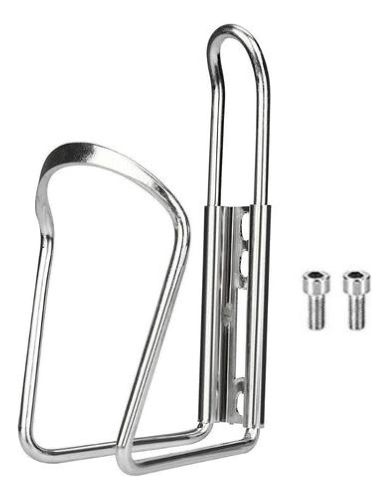 PORTACARAMAGIOLA ALUMINIO SOPORTE BOTELLA CICLISMO RUTA MTB PLATEADO - 3