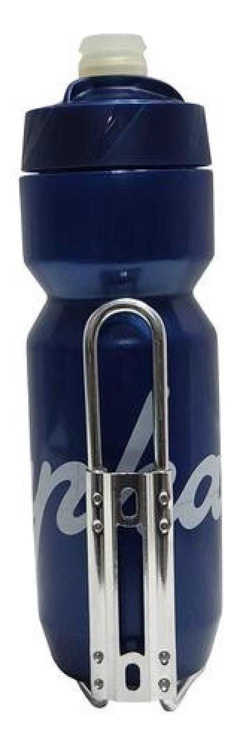 PORTACARAMAGIOLA ALUMINIO SOPORTE BOTELLA CICLISMO RUTA MTB PLATEADO - 8