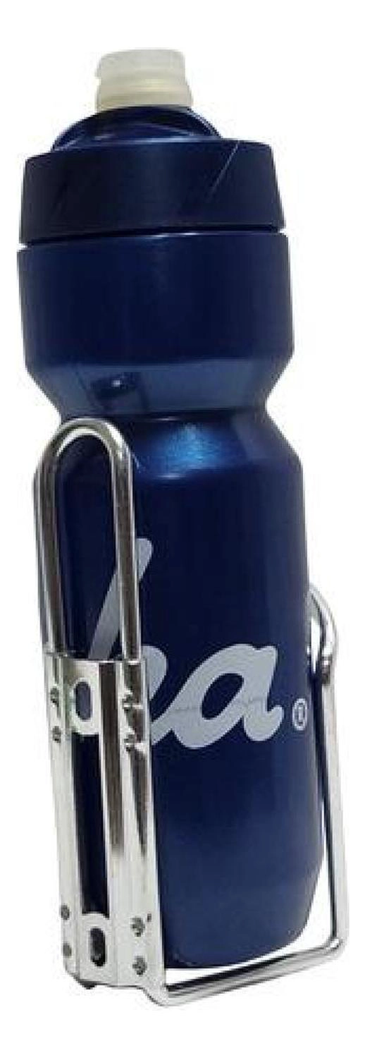 PORTACARAMAGIOLA ALUMINIO SOPORTE BOTELLA CICLISMO RUTA MTB PLATEADO - 9