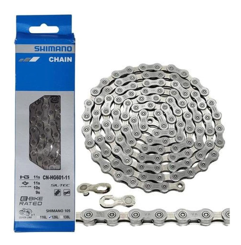 CADENA SHIMANO 11V 105 GRX 126L HG601-11 + QUICK LINK PLATEADO - 3