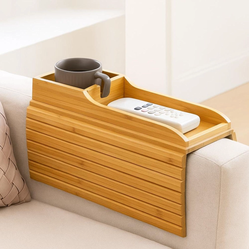 ORGANIZADOR REPOSABRAZOS SOFA BAMBU PORTAVASOS LATERAL - 1