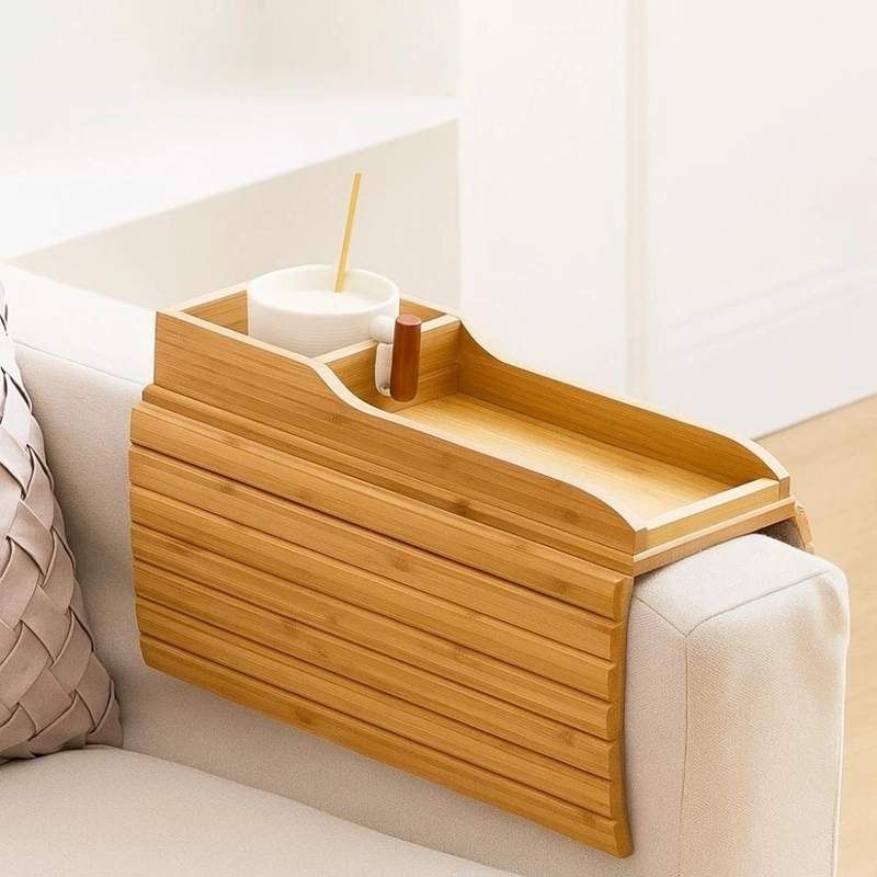 ORGANIZADOR REPOSABRAZOS SOFA BAMBU PORTAVASOS LATERAL - 2