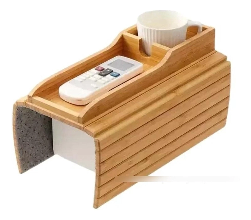 ORGANIZADOR REPOSABRAZOS SOFA BAMBU PORTAVASOS LATERAL - 4