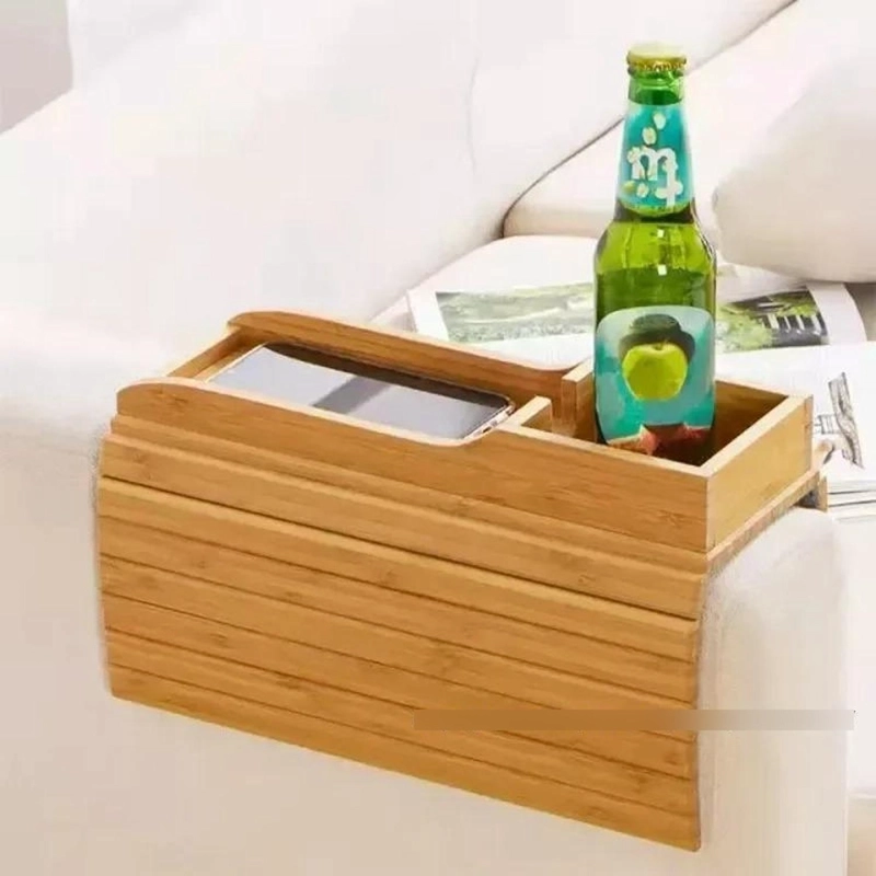 ORGANIZADOR REPOSABRAZOS SOFA BAMBU PORTAVASOS LATERAL - 5