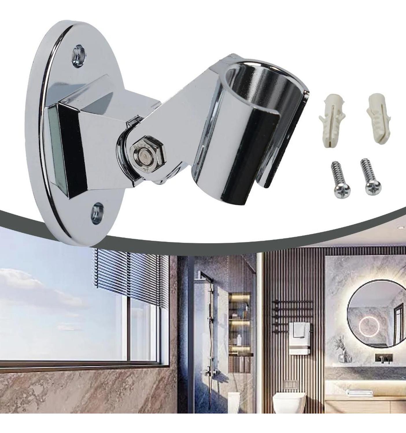 SOPORTE DUCHA PARED ABS CROMADO AJUSTABLE UNIVERSAL - 7