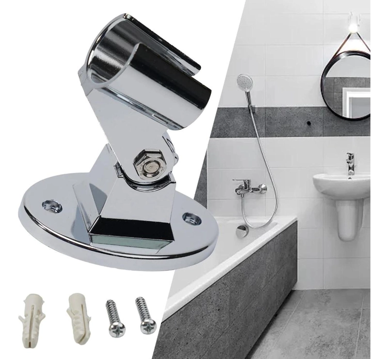 SOPORTE DUCHA PARED ABS CROMADO AJUSTABLE UNIVERSAL - 8