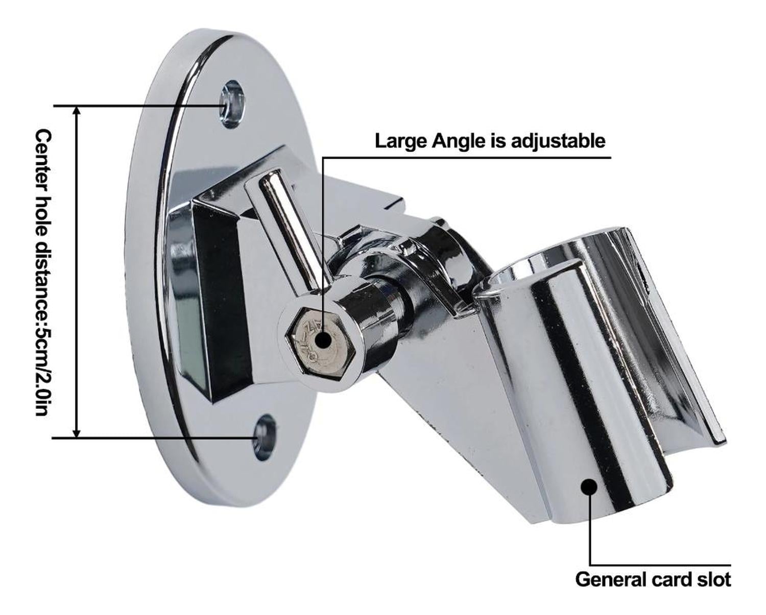 SOPORTE DUCHA PARED ABS CROMADO AJUSTABLE UNIVERSAL - 9