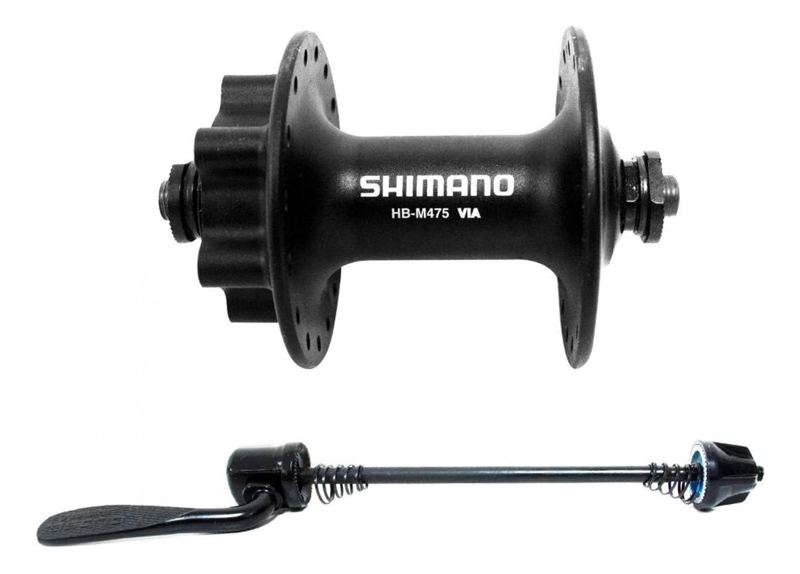 MAZA BUJE SHIMANO HB-M475 DELANTERA MTB 36H EN COLOR NEGRO 6 PERNOS - 1