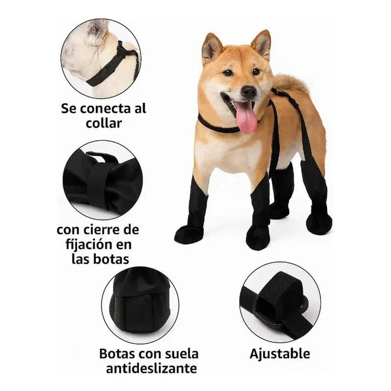 BOTAS IMPERMEABLES PERRO ANTIDESLIZANTE LLUVIA AGUA - 3