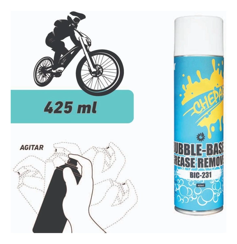DESENGRASANTE SPRAY CHEPARK 425ML CADENA BICICLETA MOTOR AZUL - 3