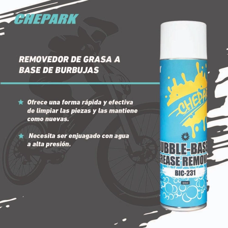 DESENGRASANTE SPRAY CHEPARK 425ML CADENA BICICLETA MOTOR AZUL - 5