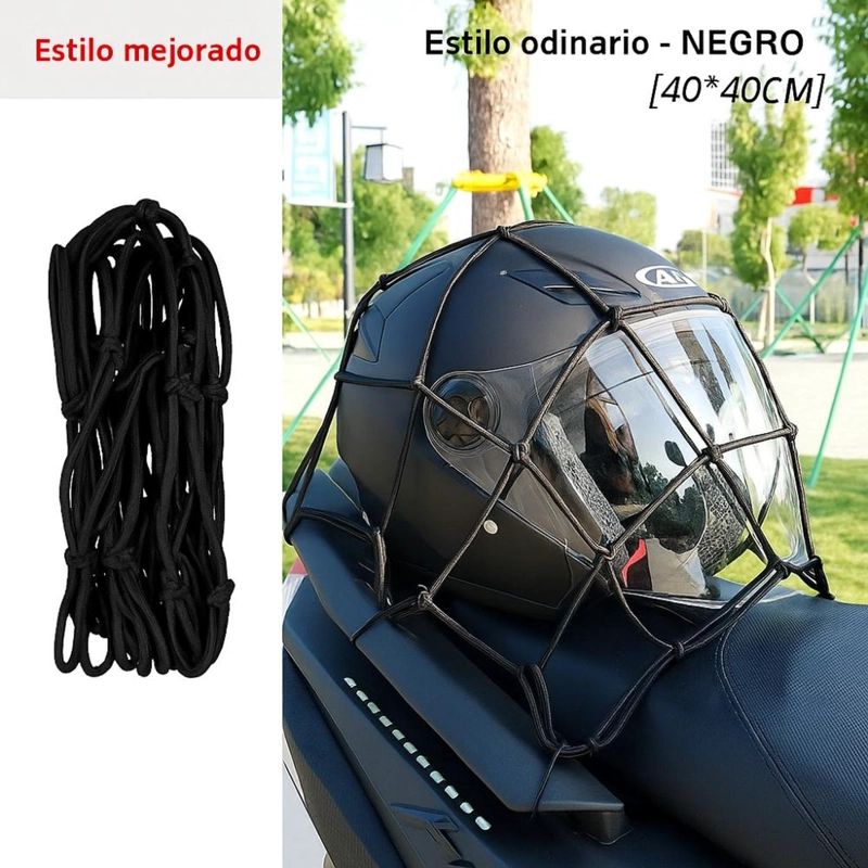 RED EQUIPAJE MOTO CASCO REFLECTANTE 6 GANCHOS ELASTICO - 2