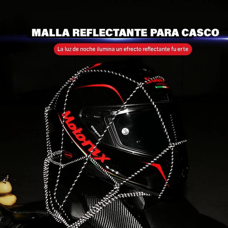 RED EQUIPAJE MOTO CASCO REFLECTANTE 6 GANCHOS ELASTICO - 7