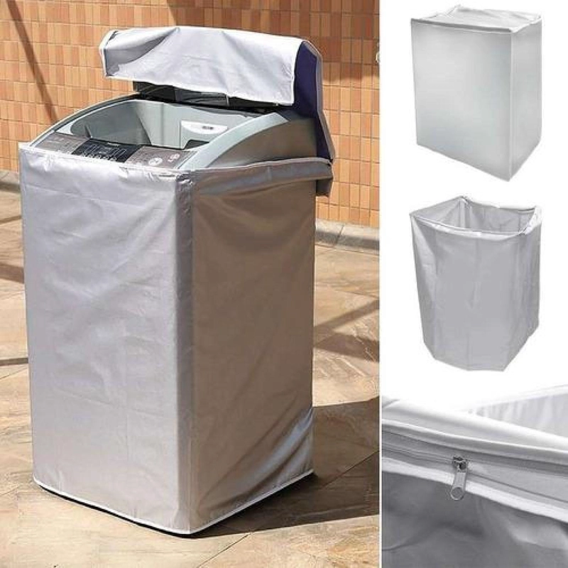 FUNDA / COBERTOR IMPERMEABLE LAVADORA VERTICAL, SECADORA GRIS TAMAÑO L L - 4