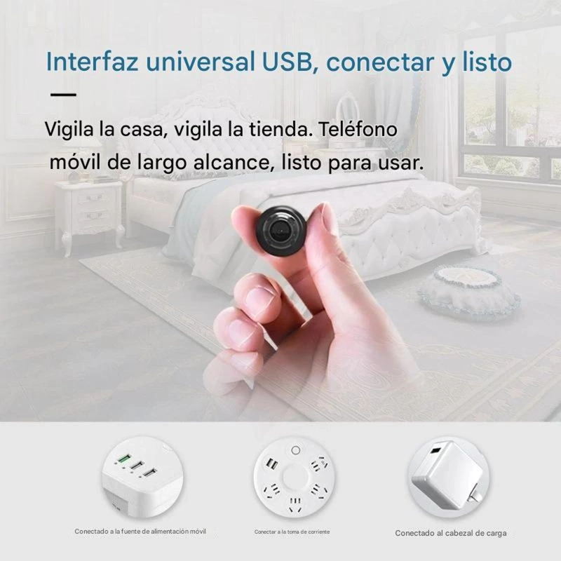 CAMARA ESPIA MINI WIFI HD 1080P VISION NOCTURNA VIGILANCIA NEGRO - 6