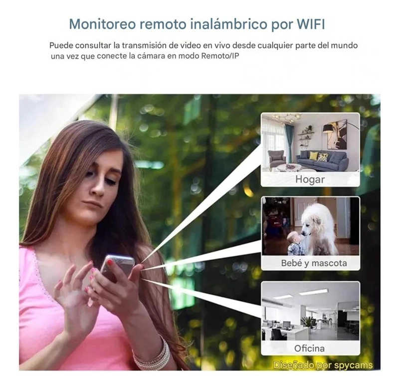 CAMARA ESPIA MINI WIFI HD 1080P VISION NOCTURNA VIGILANCIA NEGRO - 7