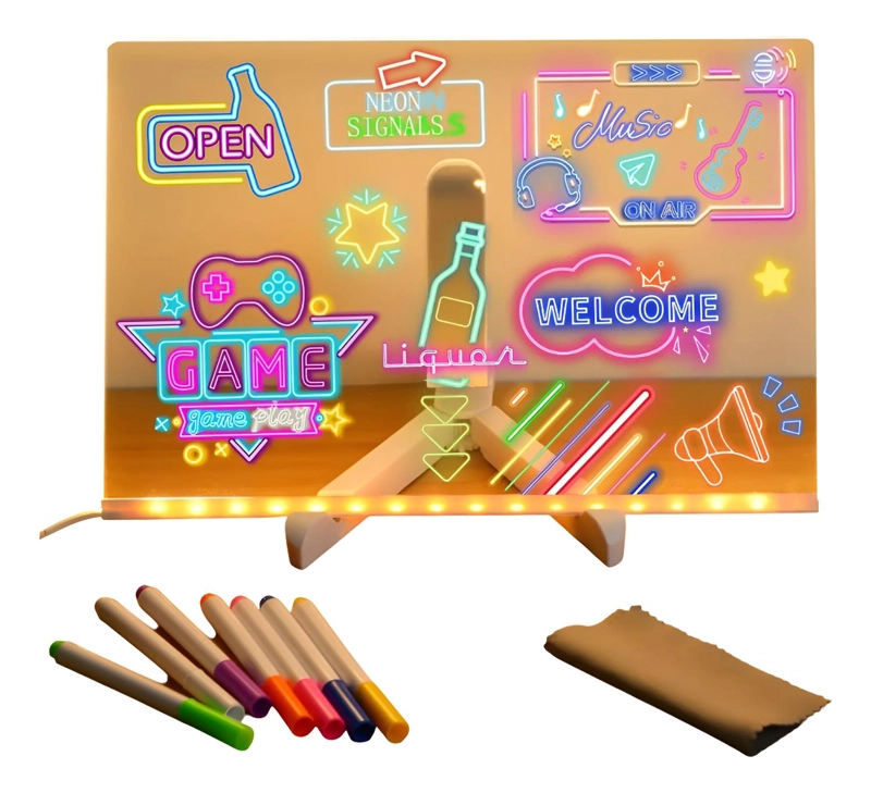 TABLERO ACRILICO LED REGRABABLE 20×30 LUZ TRANSPARENTE - TRANSPARENTE - 1