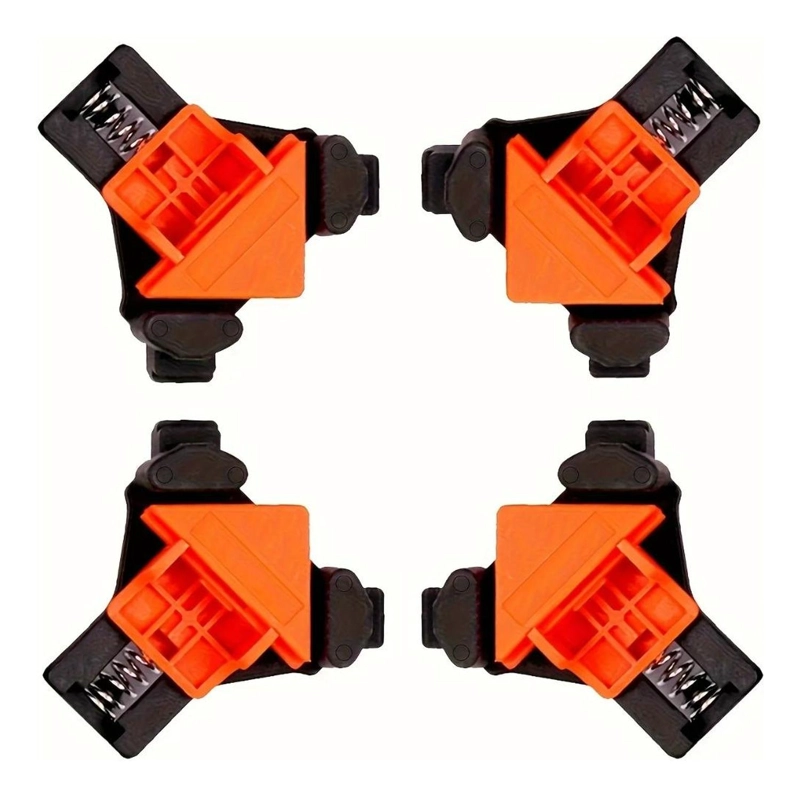 SET PRENSAS ESQUINA 90° CARPINTERIA MARCO CAJA X4 PIEZAS - 4