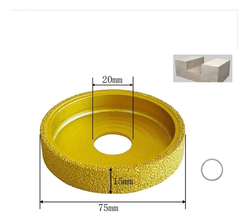 DISCO DIAMANTADO BORDE RECTO 75MM PARA PULIDO PIEDRA 15MM - DORADO - 4