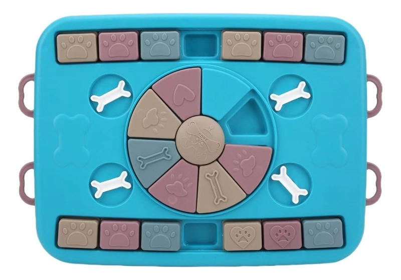 DISPENSADOR COMIDA PERRO PUZZLE INTERACTIVO ANTIDESLIZANTE - AZUL - 5