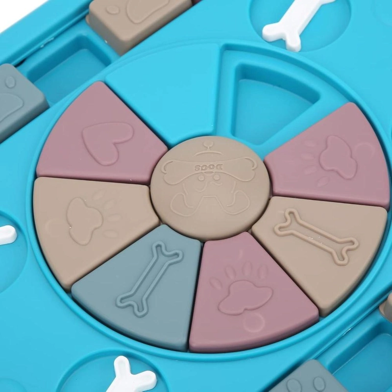 DISPENSADOR COMIDA PERRO PUZZLE INTERACTIVO ANTIDESLIZANTE - AZUL - 6