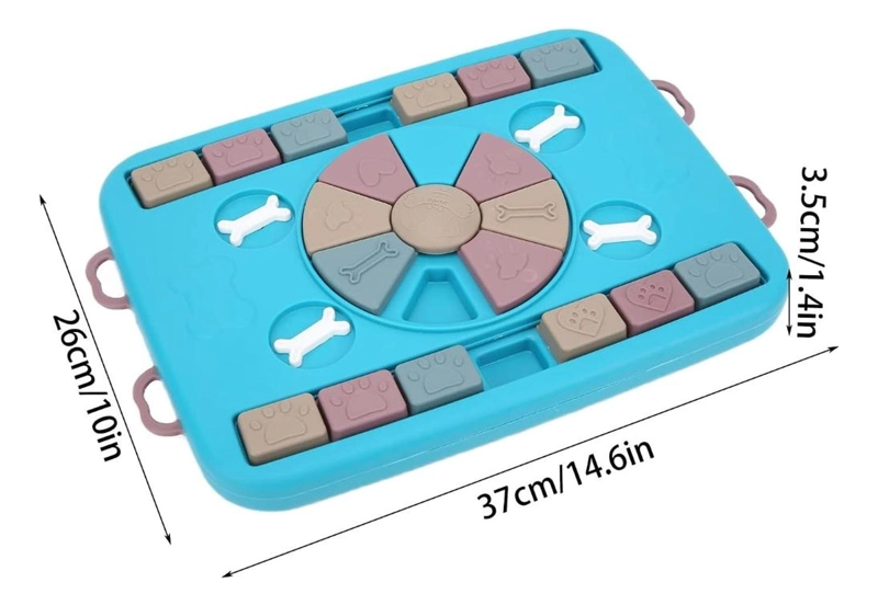 DISPENSADOR COMIDA PERRO PUZZLE INTERACTIVO ANTIDESLIZANTE - AZUL - 8