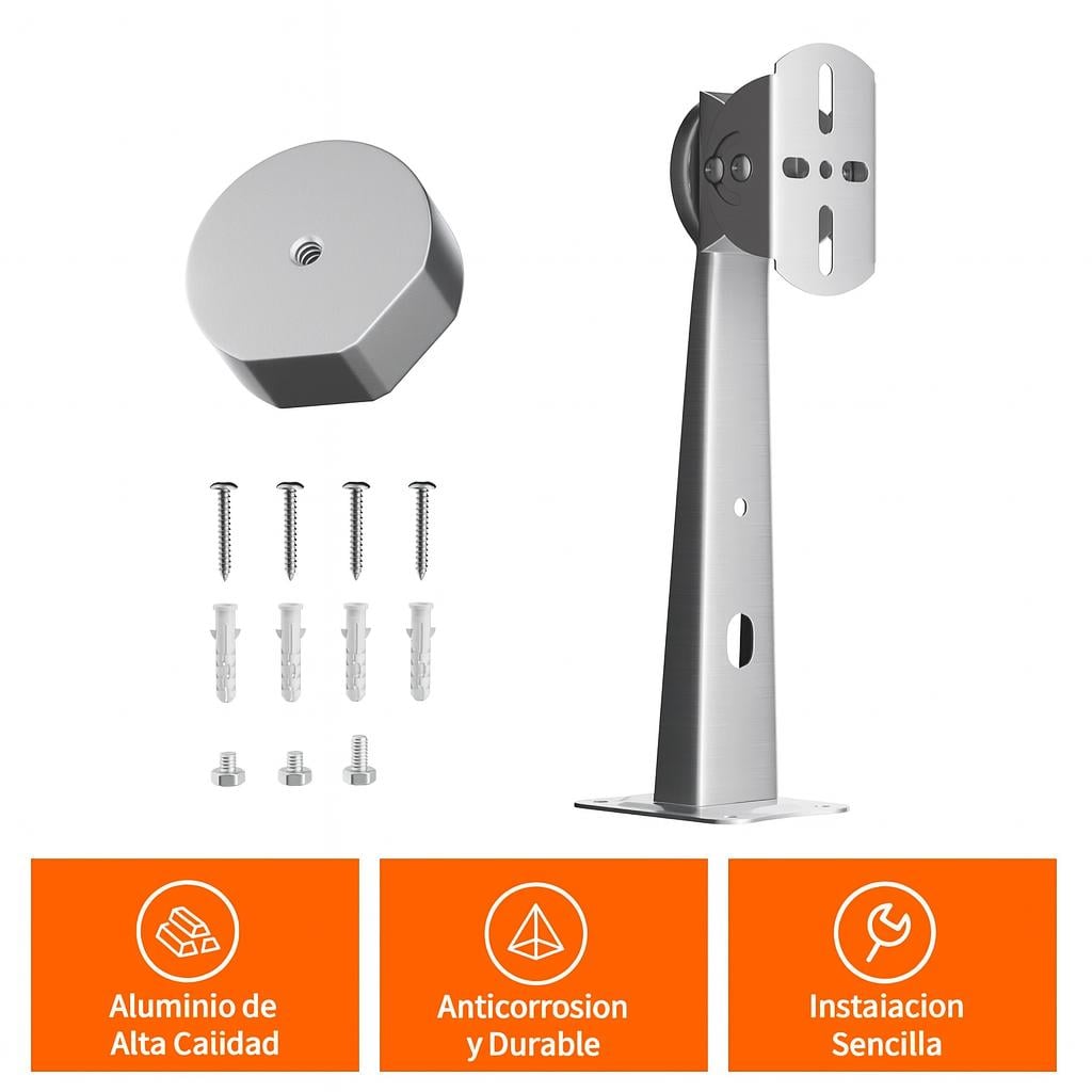 SOPORTE PARED STARLINK MINI AJUSTABLE CON ADAPTADOR ALUMINIO - 7