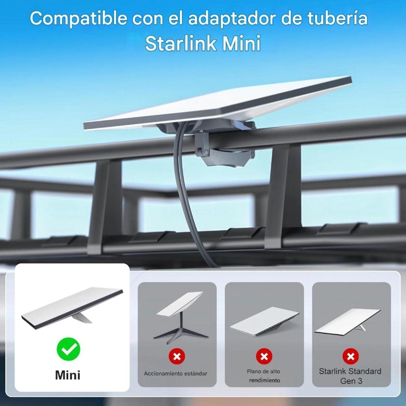 SOPORTE STARLINK MINI BARRA PORTA EQUIPAJE ALEACION ALUMINIO - GRIS - 6