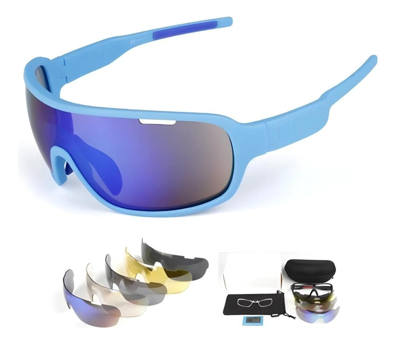 GAFAS INFANTILES UNISEX CICLISMO INFANTILES 5 LENTES UV400 - PURPURA, AMARILLO, TRANSPARENTE, ESPEJA - 1