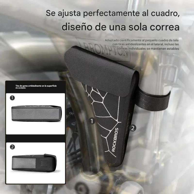 BOLSA IMPERMEABLE ROCKBROS BICICLETA PLEGABLE BROMPTON NEGRO - 6