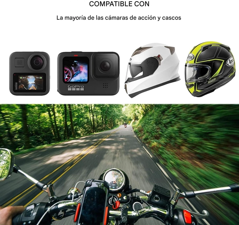 MONTURA DE MENTON PARA CASCO MOTO C/ ADAPTADOR GOPRO - 8