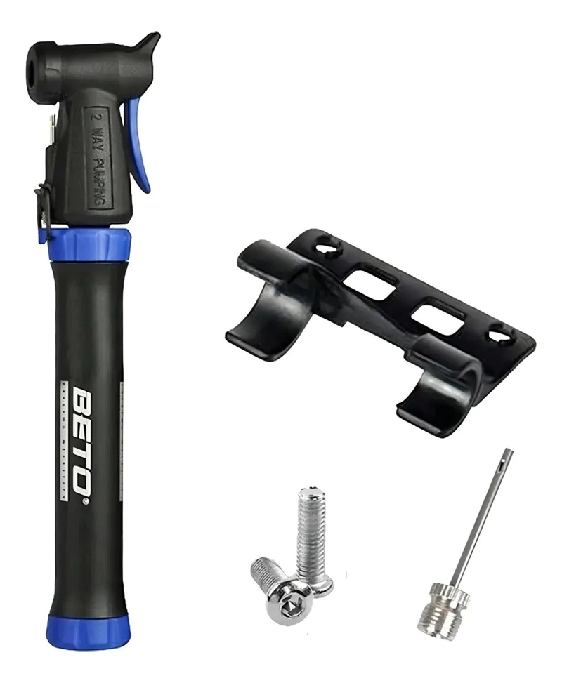 BOMBIN MINI DOBLE ACCION BETO CMPB-03B NEUMATICO BICI VA VF - 2