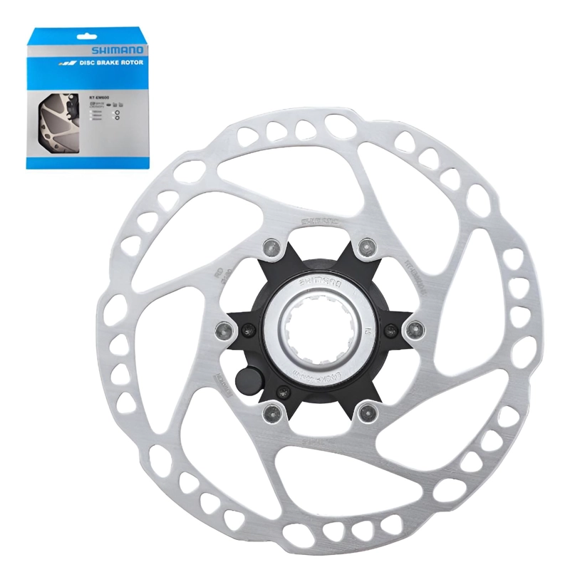 ROTOR FRENO SHIMANO RT-EM600 180 MM DISCO CENTER LOCK - PLATEADO - 1