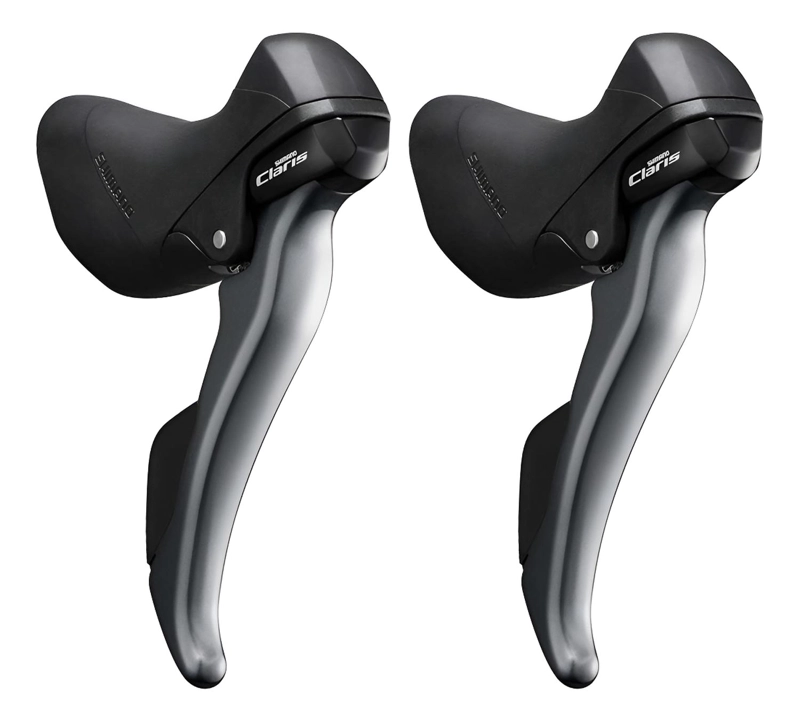 MANILLAS CAMBIO FRENO 2X8V SHIMANO ST-R2000 CLARIS RUTA NEGRO - 1