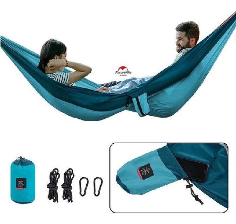 HAMACA NATUREHIKE DOBLE, ULTRA LIVIANA PORTABLE PARA CAMPING VERDE - 2