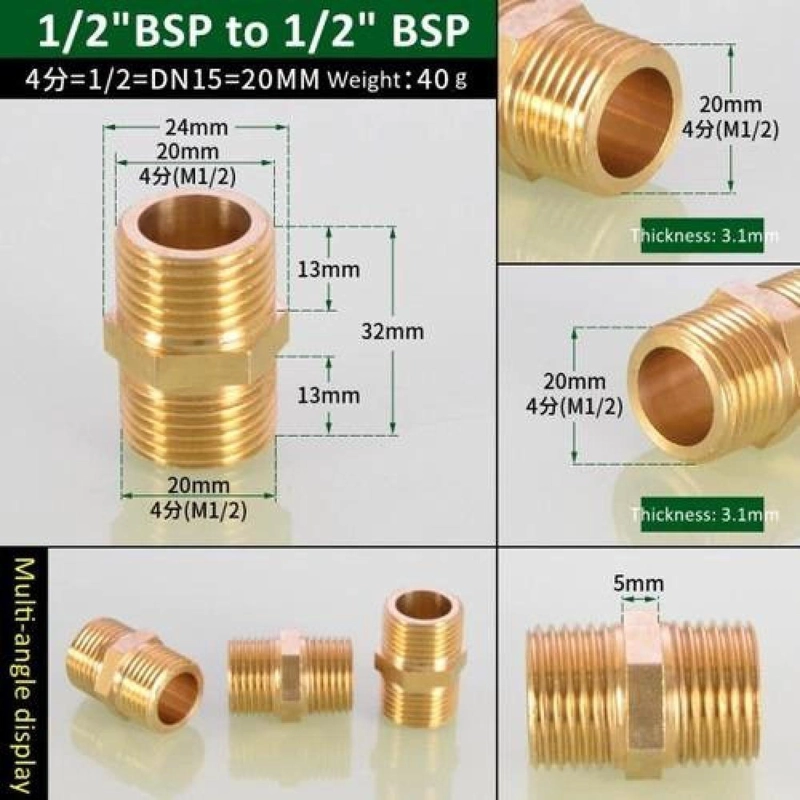 CONECTOR 1/2 X 1/2 HE/HE NIPLE ADAPTADOR BAÑO COCINA DUCHA - 4