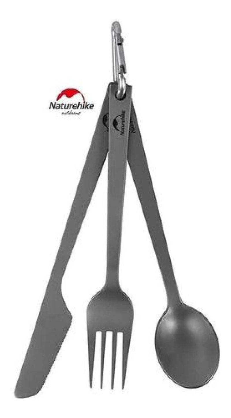 SET CUBIERTOS TITANIO NATUREHIKE ULTRALIVIANO PARA CAMPING - 4
