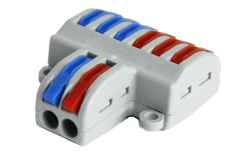 CONECTOR CABLEADO RAPIDO TIPO WAGO ENTRADA SALIDA MULTIPLES GRIS TAMAÑO TALLA UNICA LINEAL 2E 6S - 2