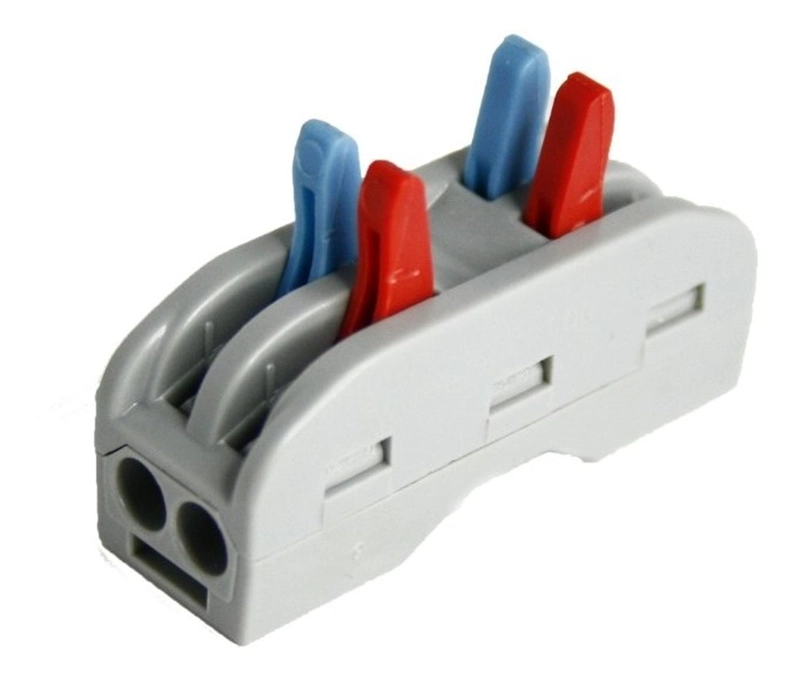 CONECTOR CABLEADO RAPIDO TIPO WAGO ENTRADA SALIDA MULTIPLES GRIS TAMAÑO TALLA UNICA LINEAL DOBLE E/S - 2